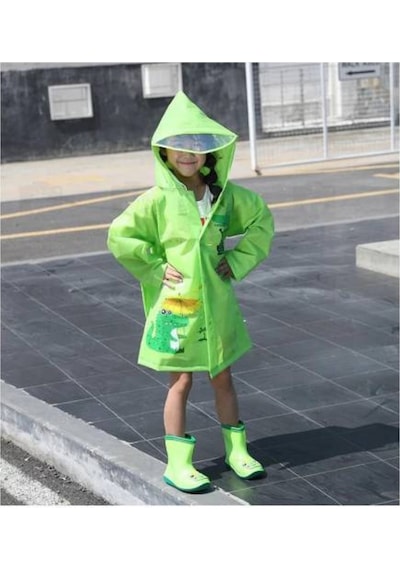 Masho Kids Hayvan Figürlü Kapüşonlu Unisex Çocuk Yağmurluk