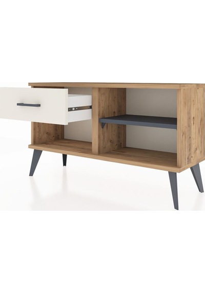Arges Şifonyer Tek Raflı Tek Çekmeceli 88x30x48 Çam-antrasit/aytaşı Antrasit/aytaşı Arges Şifonyer Tek Raflı Tek Çekmeceli 88x30x48 Çam-antrasit/aytaşı Antrasit/aytaşı