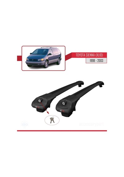 Toyota Sienna Xl10 1998-2003 Arası İle Uyumlu Ace-1 Ara Atkı Tavan Barı Siyah