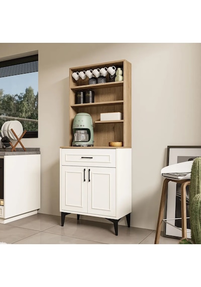 MEZZA 5240 MIVA 69 cm Kahve Köşesi (Çıtalı) Çok Amaçlı Dolap Kiler Mutfak Dolabı Sepet Beyaz MEZZA 5240 MIVA 69 cm Kahve Köşesi (Çıtalı) Çok Amaçlı Dolap Kiler Mutfak Dolabı Sepet Beyaz