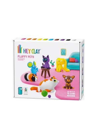 Hey Clay Yaratıcı Kil Seti - Fluffy Pets Çok  Renkli