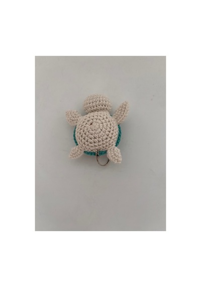 Amigurumi Örgü Kaplumbağa Anahtarlık - El Yapımı Çiçekli Tasarım Turuncu Turuncu