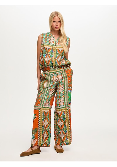 Faik Sönmez Resort Tropik Desen Wide Leg Fit Viskon Pantolon S26pnt037 Us26pnt037100 Çok Renkli Faik Sönmez Resort Tropik Desen Wide Leg Fit Viskon Pantolon S26pnt037 Us26pnt037100 Çok Renkli