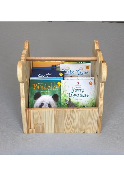 Doruk Ahşap Atölyesi Masif Ahşap Montessori Çocuk Odası Kitaplığı Ahşap