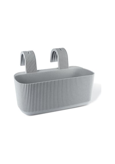 Omnipazar Krs-249 Dekoratif Plastik Pera Askılı Balkon Saksı 3.2 Litre Gri