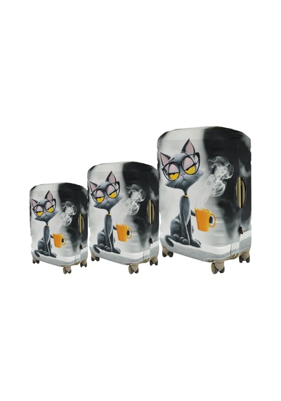 My Saraciye My 161 Cool Kedi Valizler İçin Kılıf Seti Kabin Orta Ve Büyük Çok Renkli