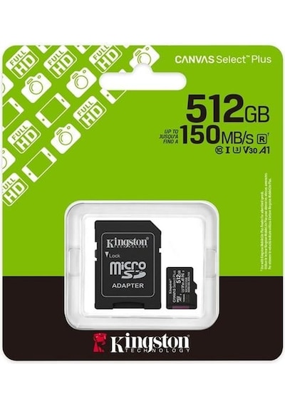 Kıngston 512gb Canvas Select Plus Sdcs3/512gb Mıcro-sd Hafıza Kartı