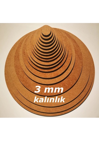 6 Cm Çap 3 Mm Ham Mdf 100'lü Paket - Yuvarlak