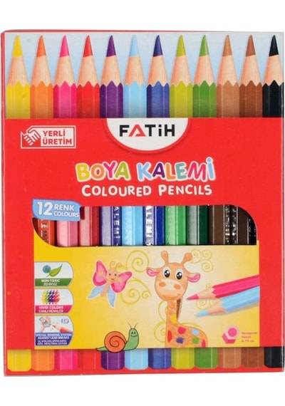 Fatih 12 Renk Küçük Boy Kuru Boya Kalemi Seti