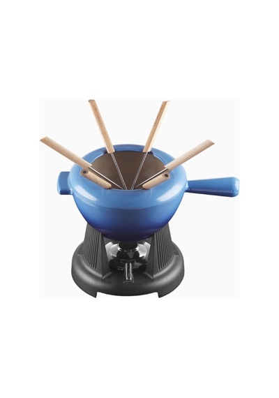 Le Creuset 6 Kişilik Lüks Döküm Fondü Seti Mutfak Ekipmanları Mavi 2