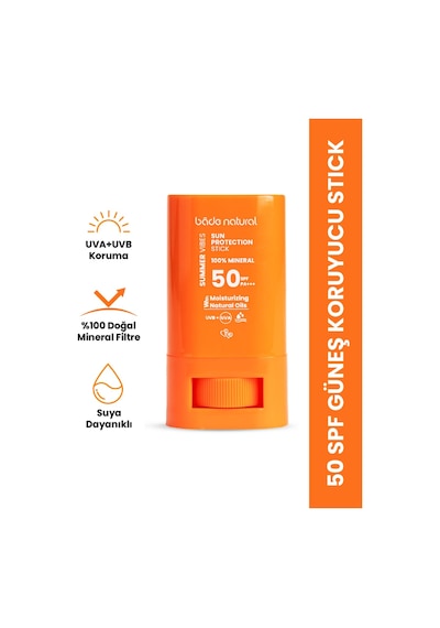 Bade Natural Mineral Filtreli ve Yüksek Koruyucu Doğal Stick Güneş Kremi SPF50 16 G
