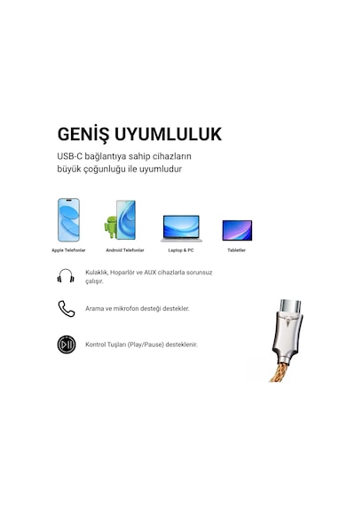 Klasse Type-c - 3.5 Cx31993 Max97220 Çip Hifi Dac Kartı Kulaklık Kablosu Usb Başlık