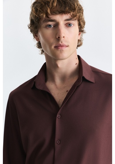Antioch Comfort Slim Fit Gömlek Bordo