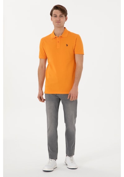 U.S. Polo Assn. Erkek Slim Fit Polo Yaka Turuncu Basic Tişört 50297984-VR051 U.S. Polo Assn. Erkek Slim Fit Polo Yaka Turuncu Basic Tişört 50297984-VR051