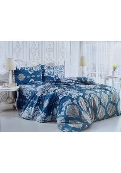 Gold Ranforce Blue Çift Kişilik Nevresim Takımı Blue White