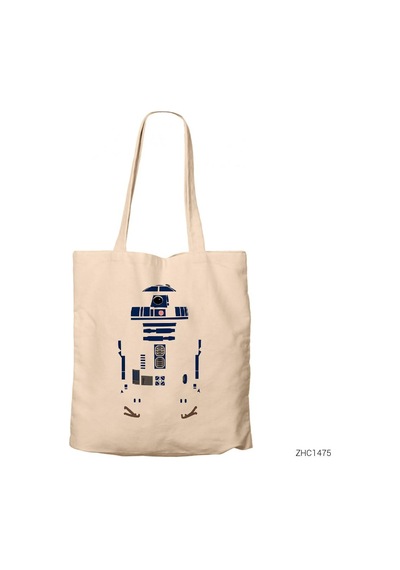 Star Wars R2D2 Siluet Kanvas Bez Çanta