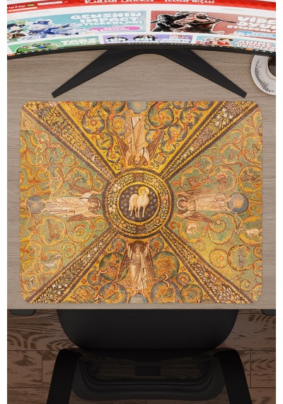Ortaçağ Sanat Kaymaz Dikişli Kauçuk Oyuncu Mousepad V4 - 48x40 Xl Gaming Mouse Pad Fare Altlığı