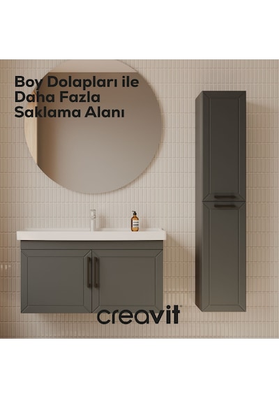 Creavit D20 30 Cm Sağa Açılır Boy Dolabı Antrasit Lake Antrasit Creavit D20 30 Cm Sağa Açılır Boy Dolabı Antrasit Lake Antrasit