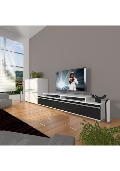 Decoraktiv Ekoflex On Mdf Tv Ünitesi Tv Sehpası Beyaz - Siyah