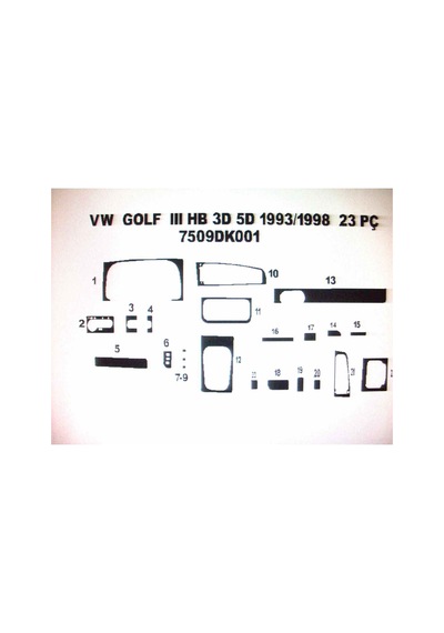 Wv Golf 3 1995-1997 23 Parça Torpido Kaplama Renk Kuş Gözü Maun