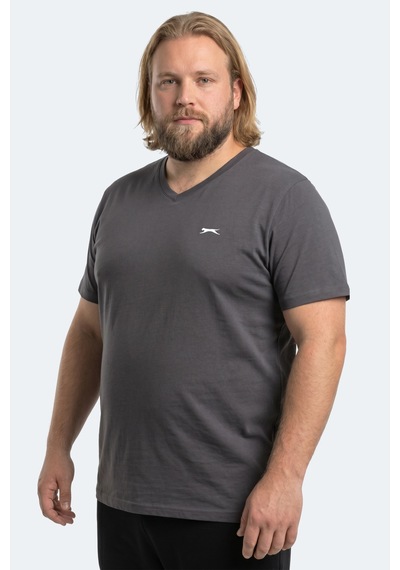 Slazenger Rıvaldo Jmb Erkek Büyük Beden Koyu Gri Tişört