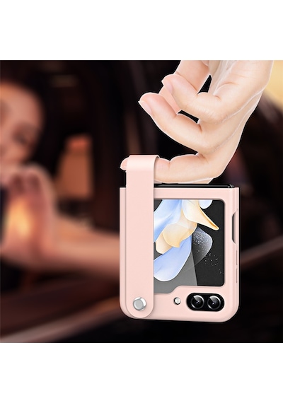 Teleplus Samsung Galaxy Uyumlu  Z Flip 7 Fe Kılıf Skinfeel Shockproof El Tutmalı Standlı Kapak Mor