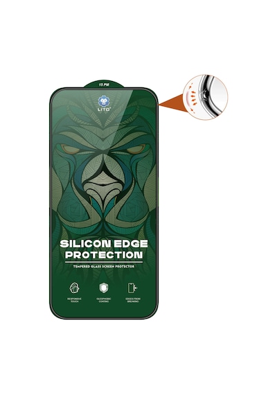Lito D+ Ultra Silikon Kenar Clear iPhone Uyumlu 13 Pro Max/14 Plus Ekran Koruyucu