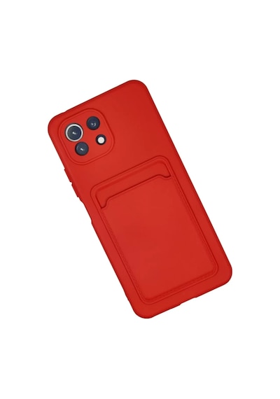 Newface Xiaomi Mi 11 Lite Kılıf Kelvin Kartvizitli Silikon - Kırmızı