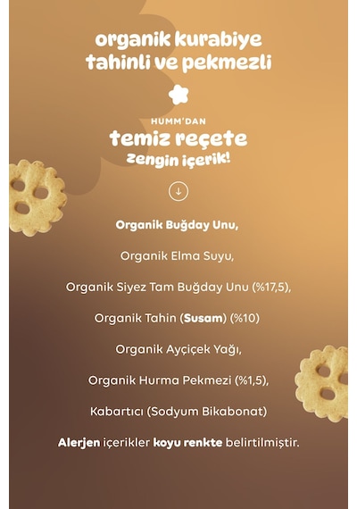 Hummorganic Organik Tahinli ve Pekmezli Vegan Kurabiye Atıştırmalık Paketi - 6 adet
