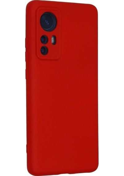 Xiaomi Mi 12 Kılıf Nano İçi Kadife Silikon - Kırmızı Düz Renkli