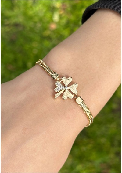 Çgk Çiğdem Gürel Kuyumculuk Yonca Balıksırtı Altın Bileklik Çok Renkli