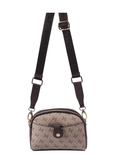 Silver Polo Sp1144 Kadın Çapraz Çanta Monogram Koyu Bej-kahve