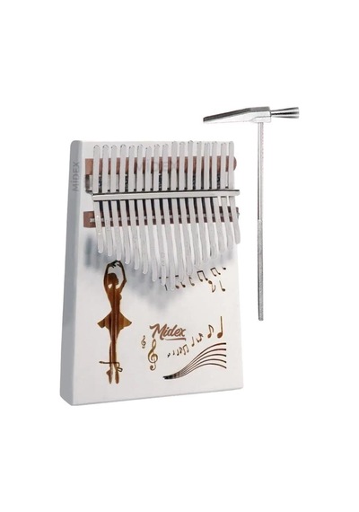 Midex Klx-540 Beyaz Renk Gerçek Ağaç Kalimba 17 Tuşlu Full Set