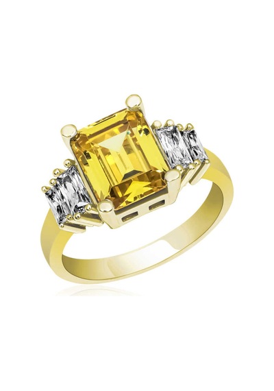 Casera's Gümüş Sarı Baget Taşlı Gold Kadın Yüzük Csr2183939 Gümüş