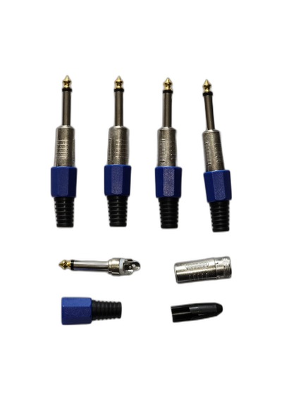 5 Adet 6.35 Mm Mono Çivi Jak Seti - Altın Uçlu Profesyonel Gitar Ve Amfi Konnektör