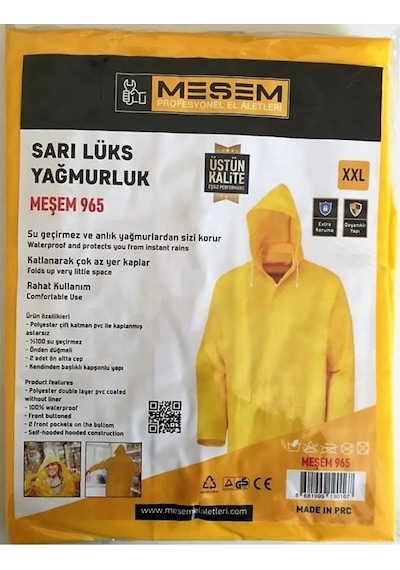 Meşem Yağmurluk Sarı Xxl Sarı