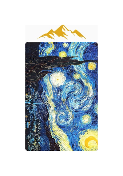 Yıldızlı Gece Dijital Baskı Kaymaz Taban Halı H0295 Renkli