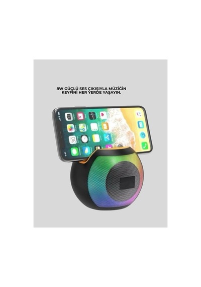 Tekno Rgb Led Işıklı Güçlü Baslı Kablosuz Hoparlör Yeni Nesil Çok Renkli
