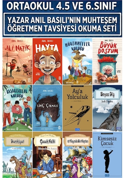 Ortaokuk 4.5.ve6.sınıf Anıl Basılı Sevilenler Serisi Öğrtemen Tavsiyesi 12 Kitap Set