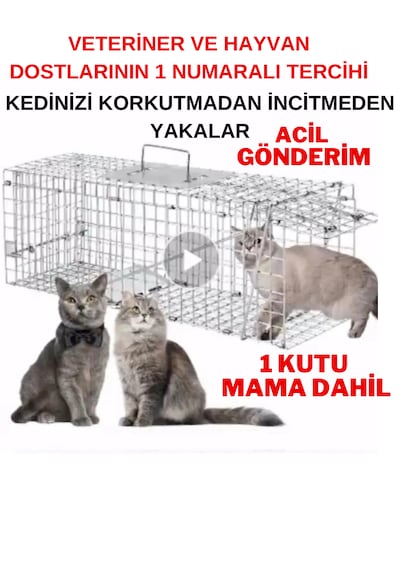 Kedi Kapanı Kedi Canlı Yakalama Zararsız Kedi Tuzağı Kedi Canlı Y