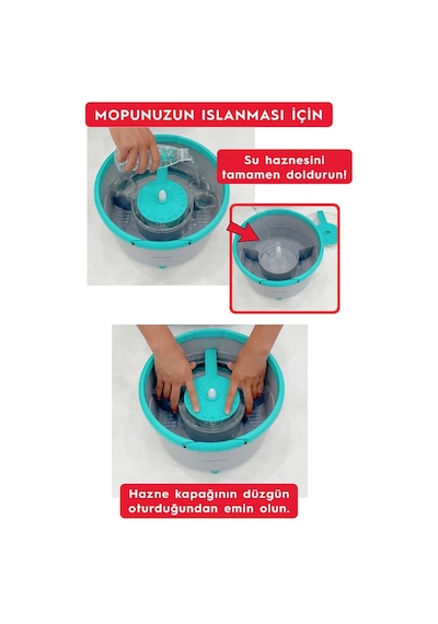 Smarter Aqua Flat + Yedek Temiz ve Kirli Suyu Ayırma Özelliği Otomatik Temizlik Seti