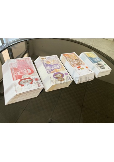 200 ADET KARMA 5-10-20-50 STERLİN BANKNOT POUND PARA GEÇERSİZ