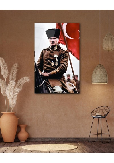 Atatürk Portre Ve Türk Bayrağı Cam Tablo Modern Ev Ofis Salon Hediyelik Büyük Tablo Duvar Dekoru22