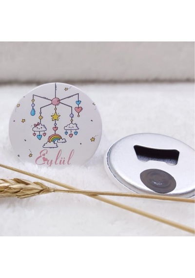 Buton Açacak Magnet Kız Bebek Magnetleri Uv Baskılı 30 Adet