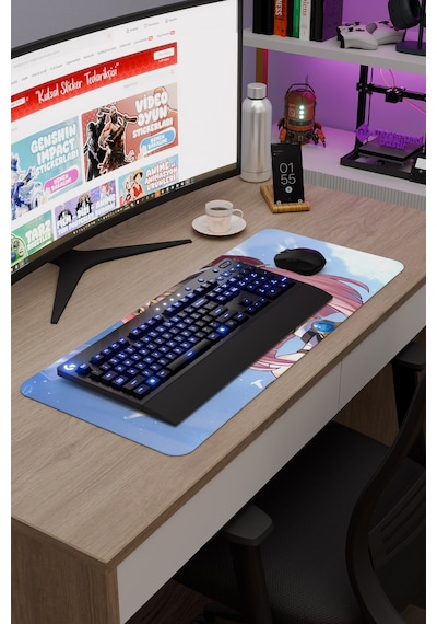 Charlotte Genshin Impact Anime Gacha V4 - 70x30 Xl Gaming Mouse Pad Fare Altlığı