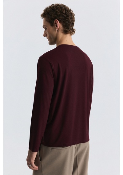 Antioch Relax Fit Uzun Kollu T-shirt Bordo
