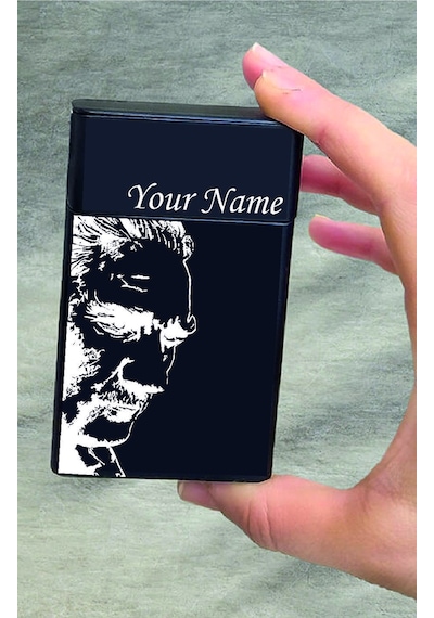 Atatürk Kazıma Kişiye Özel Metal Sigara Tabakası Paketi Taşıma