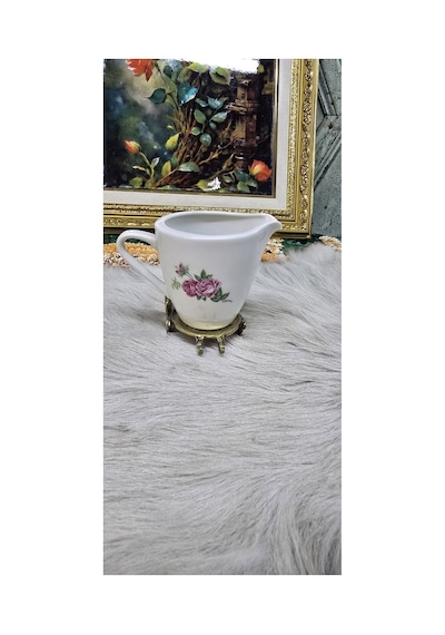 Rosenthal Bavaria Gül Desenli Porselen Krema Sürahisi / Sütlük