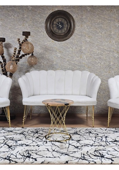 Zafir Gold Kaplama Tel Ayak Papatya Çay Seti Koltuk Takımı , Balkon, Salon, Ofis, Cafe Koltuk Takımı Krem Zafir Gold Kaplama Tel Ayak Papatya Çay Seti Koltuk Takımı , Balkon, Salon, Ofis, Cafe Koltuk Takımı Krem