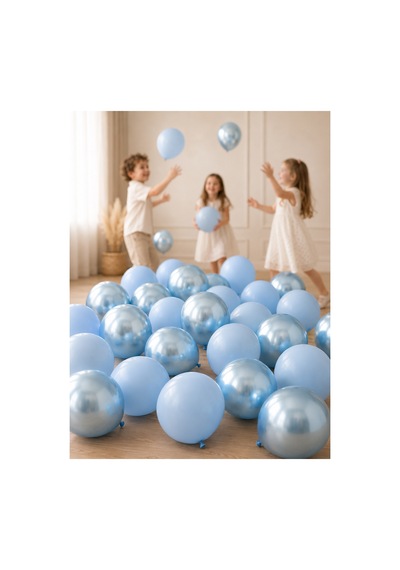 21 Balonlu Doğum Günü, Kutlama, Parti Balon Seti - 3 Adet Balon Standı - 21 Balon Adet Balon - Parti Süsleme - Bebek Partileri Mavi